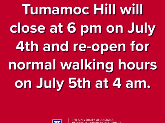 Sign stating the Hill will be closed on July 4th at 6pm, opening back up July 5th at 4am.