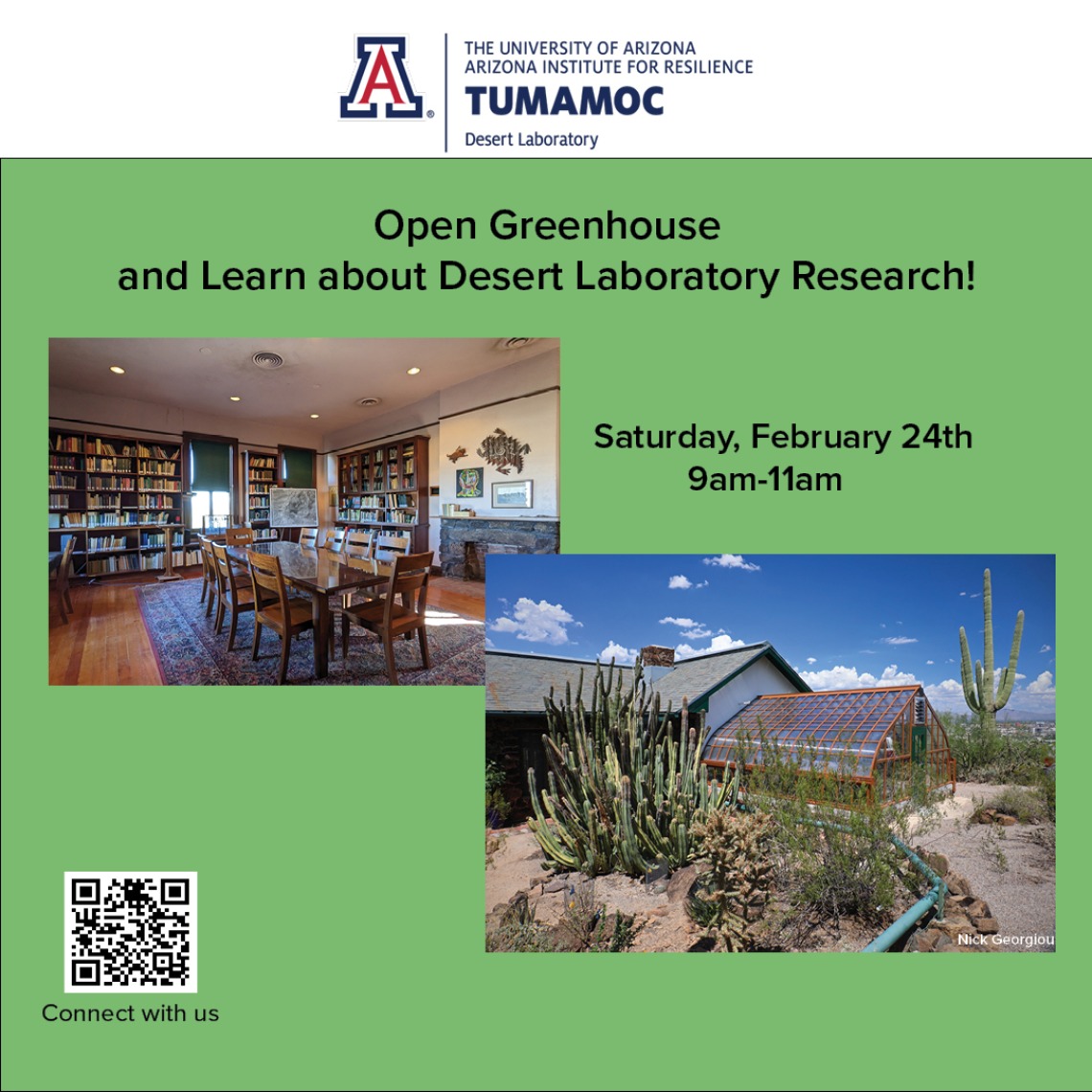 Flyer for Greenhouse and Research at Desert Lab