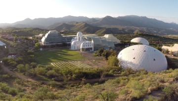 Aerial view of Biosphere 2 complex