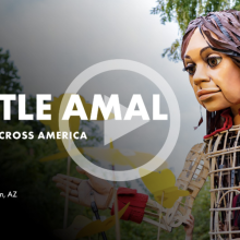 Picture of puppet called Little Amal via the Arizona Arts Live events page